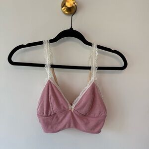 🎀 VS Victoria's Secret Ribbed Lace Trim Bralette 🎀